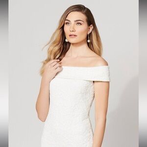 NWT Ralph Lauren white lace off shoulder midi dress